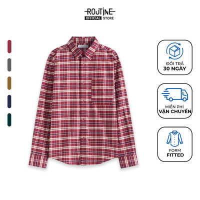 Áo Sơ Mi Tay Dài Nam Vải Flannel Form Fitted - Routine 10F25SHL001