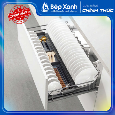 Kệ bát đĩa đa năng tủ dưới, nan Oval Grey N-Series Ecalite EKA-N7001 - Thép Carbon phủ Nano 5 lớp - Bảo Hành 3 Năm