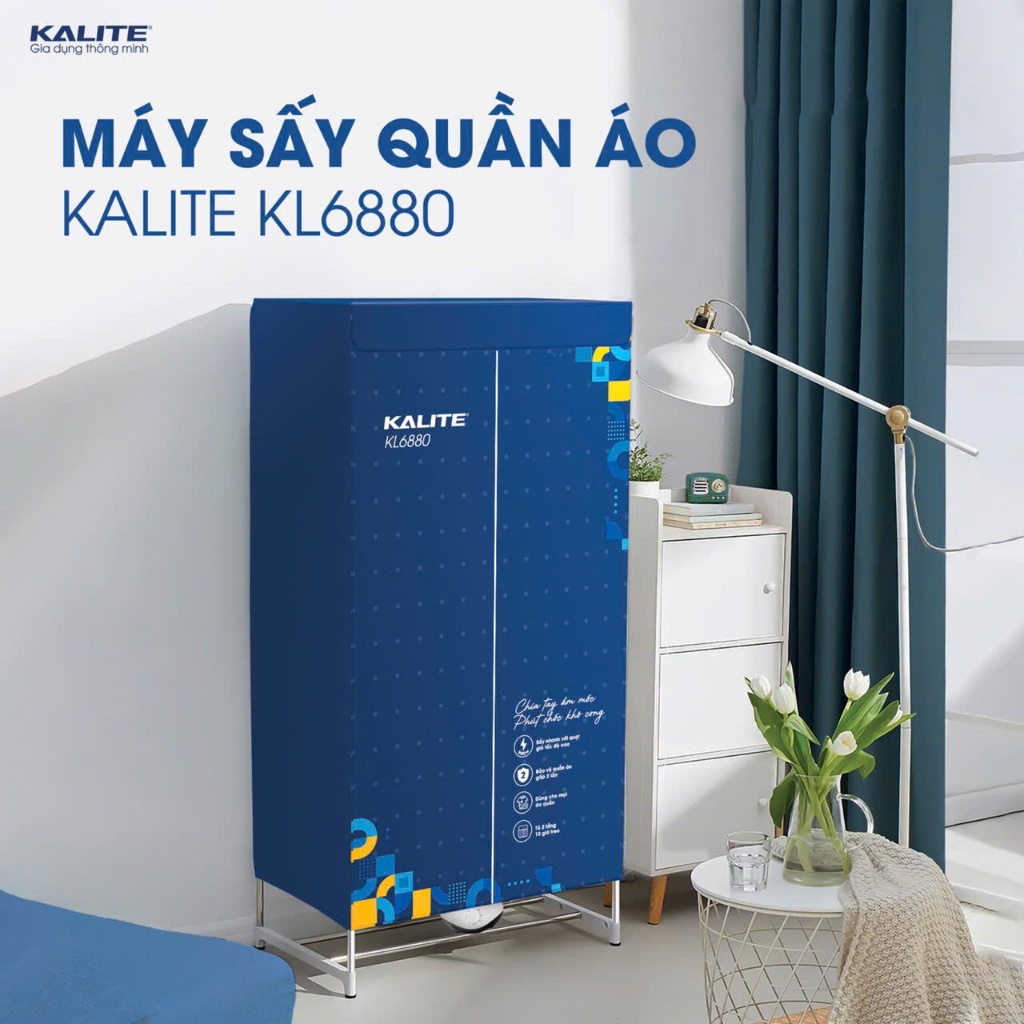 Tủ sấy quần áo Kalite KL6880, Sấy Khô Nhanh Chóng, Tiết Kiệm Thời Gian , siêu tiện lợi ,gọn gàng, dễ
