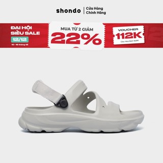  Giày Sandals SHONDO FX Chất Nhựa Đúc Cao Cấp Chống Trơn Trượt Không Thấm Nước Thời Trang Màu Full Xám Rêu F102222 