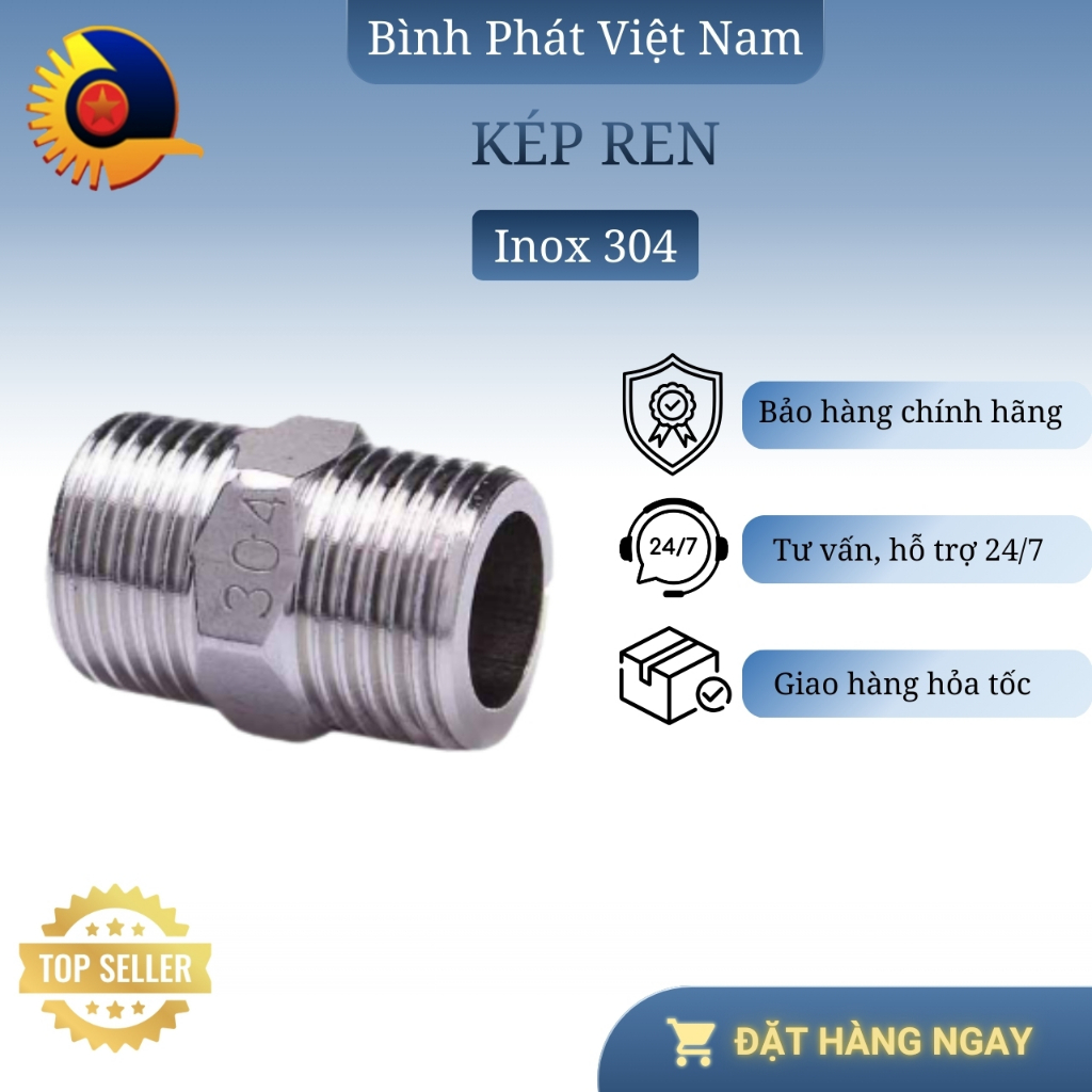 Kép Ren inox Cao Cấp DN10-DN100