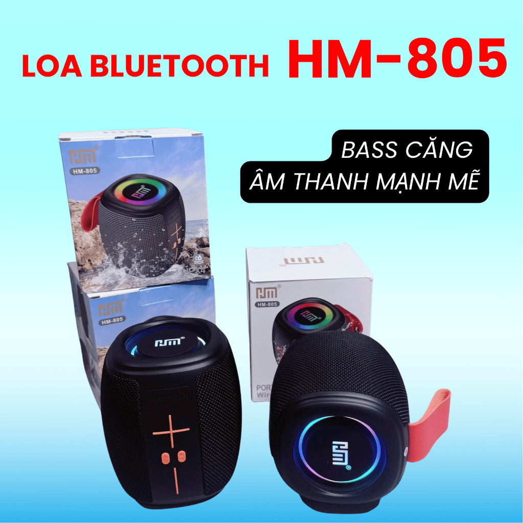 LOA KHÔNG DÂY, LOA BLUETOOTH CẦM TAY HM-805 ÂM BASS CỰC MẠNH