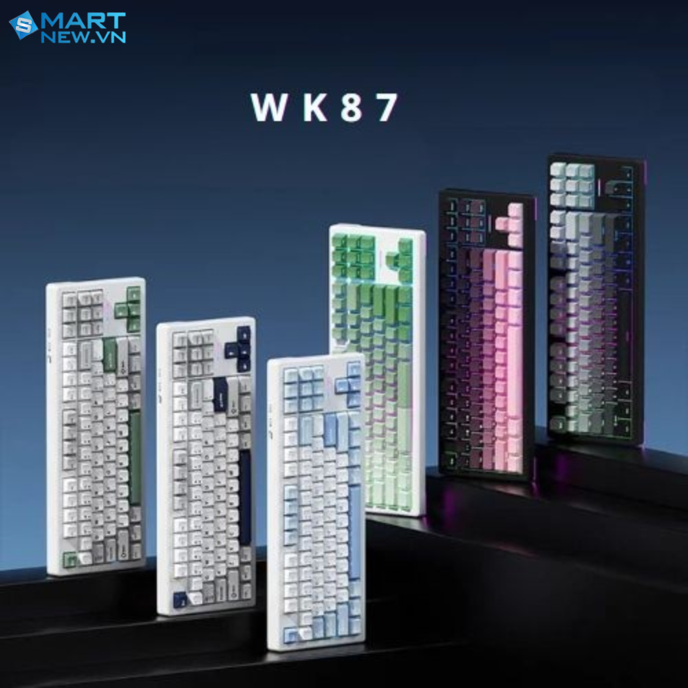 Bàn phím cơ không dây WEIKAV WK87 - 3 chế độ kết nối - Gasket Mount - Mạch xuôi - Layout 87% - LED R