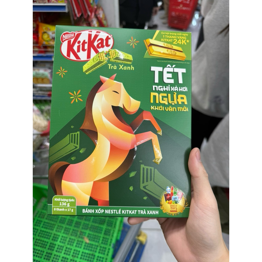 Socola Kitkat trà xanh Tết SB 8 thanh 17gr