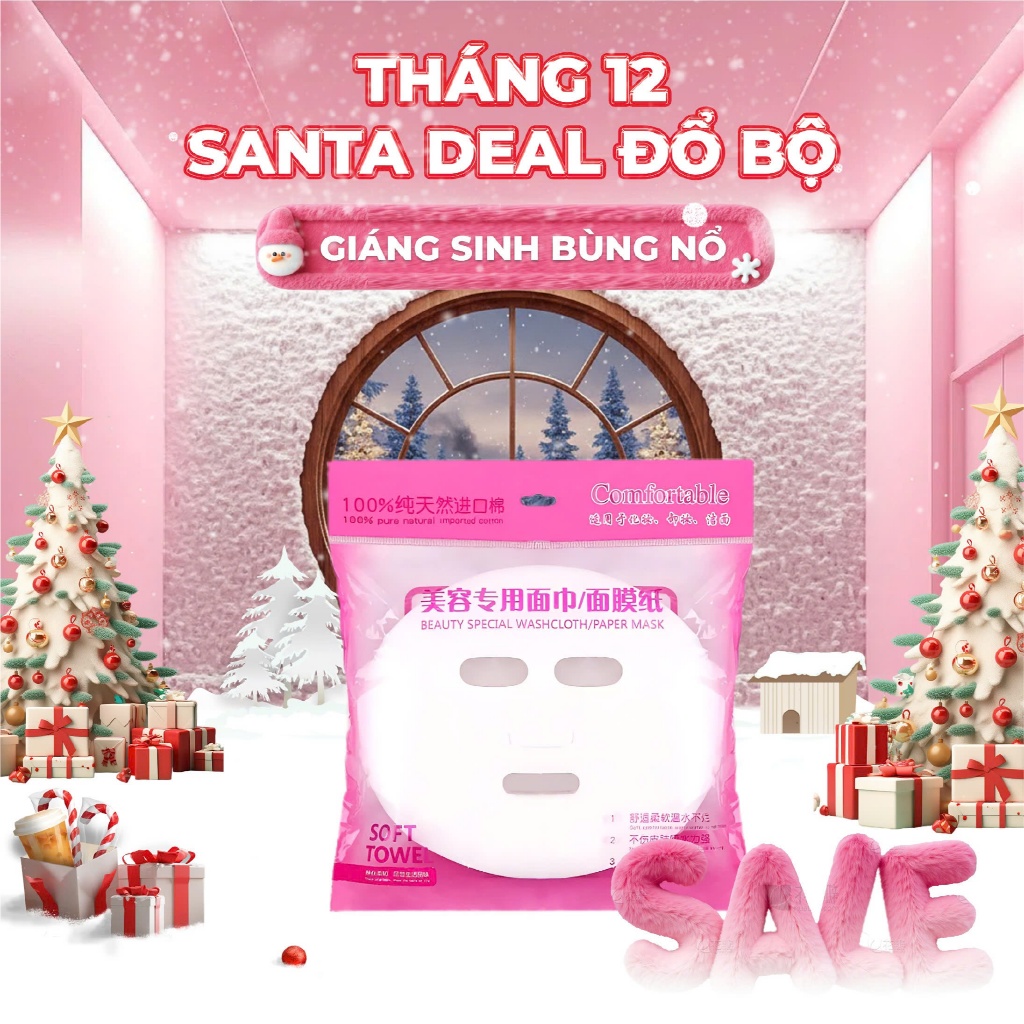 Gói Mặt Nạ Giấy Khô , Mặt Nạ Vải Chuyên Dùng Spa , Cá Nhân Gói 80~100 Chiếc