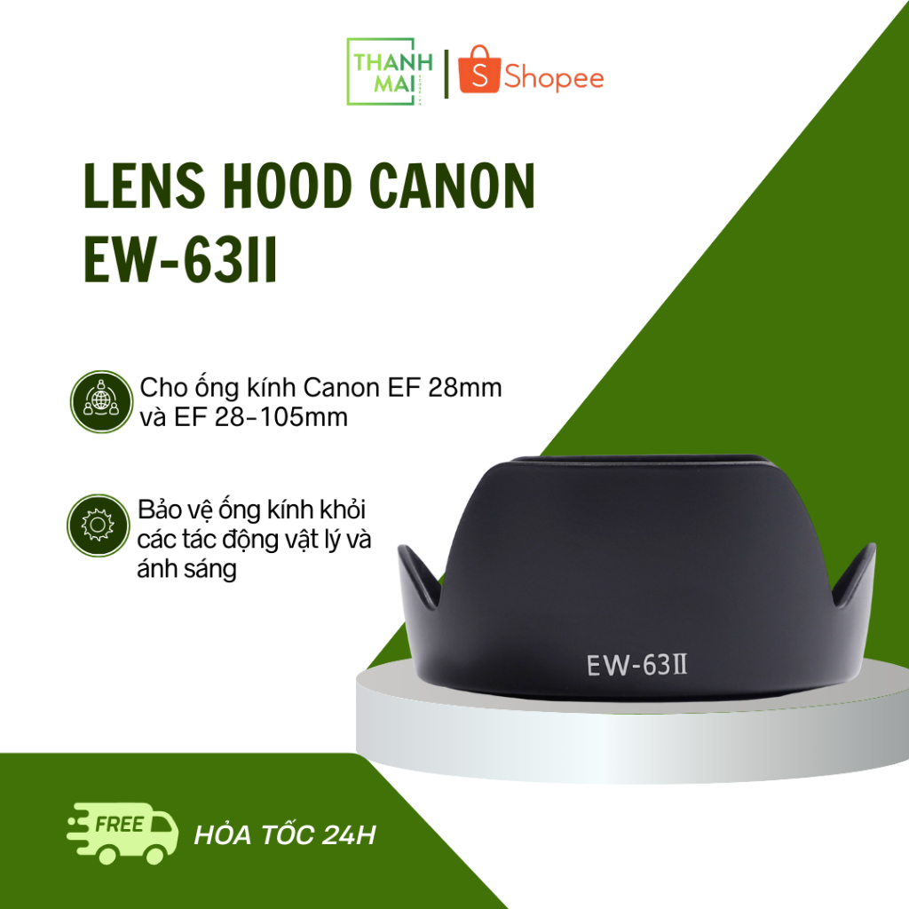 Lens Hood Canon EW-63II Cho Ống Kính Canon EF 28mm và EF 28-105mm