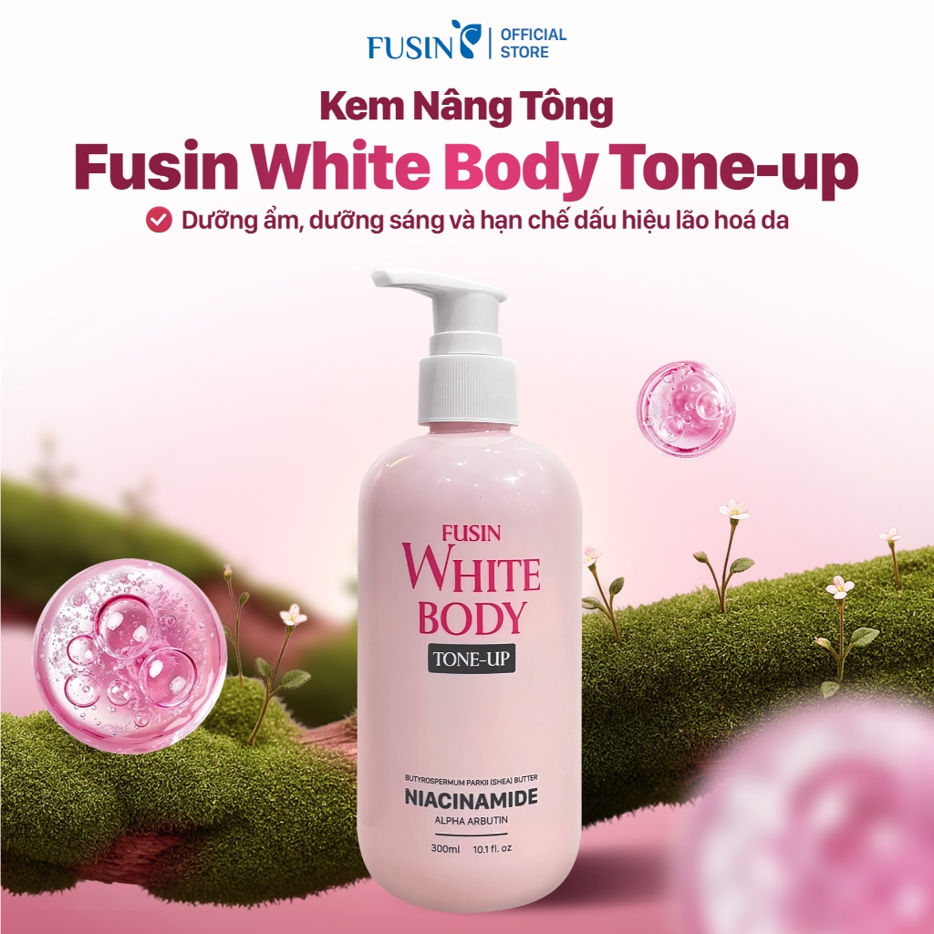 Kem Body Dưỡng Sáng, Nâng Tone - Fusin White Body Tone-up Chai 300ml