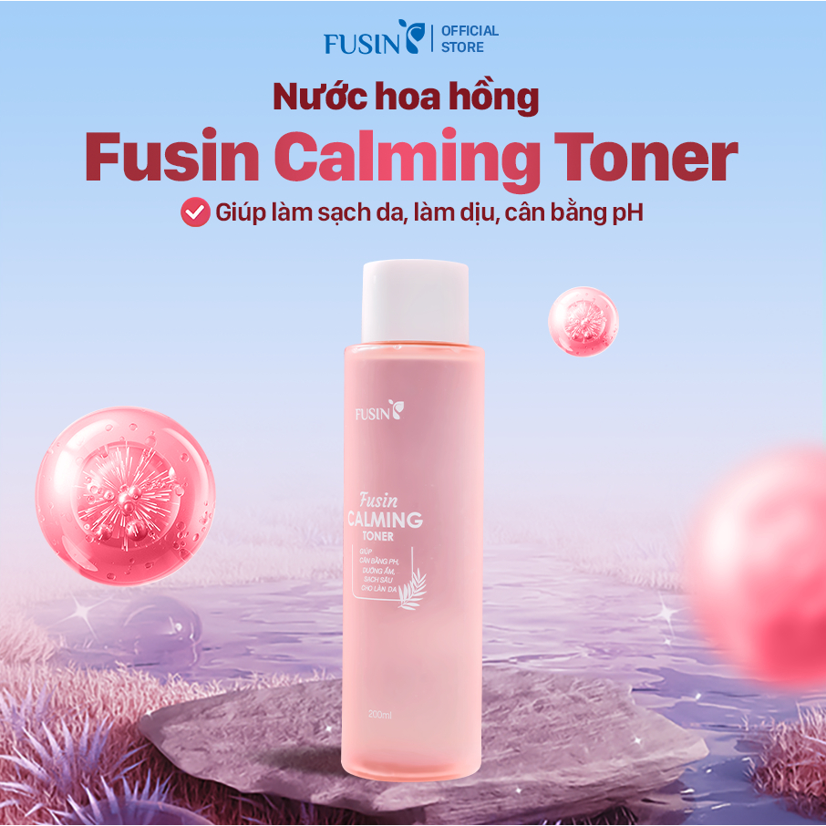 Nước hoa hồng FUSIN CALMING TONER - Giúp làm dịu và cân bằng độ ẩm cho da , lành tính - 200ml