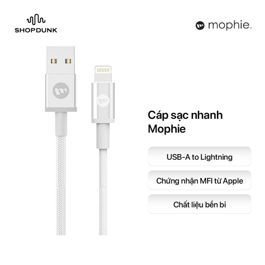 Cáp sạc nhanh USB-A to Lightning Mophie 1m