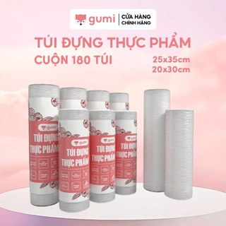  Túi đựng thực phẩm tự hủy sinh học Gumi  180 túi cuộn  có quai T-Shirt 