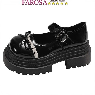 Giày Oxford nữ phối nơ FAROSA - H103 giày lolita nữ cổ thấp phối viền ren đế 5cm mẫu mới cực hót