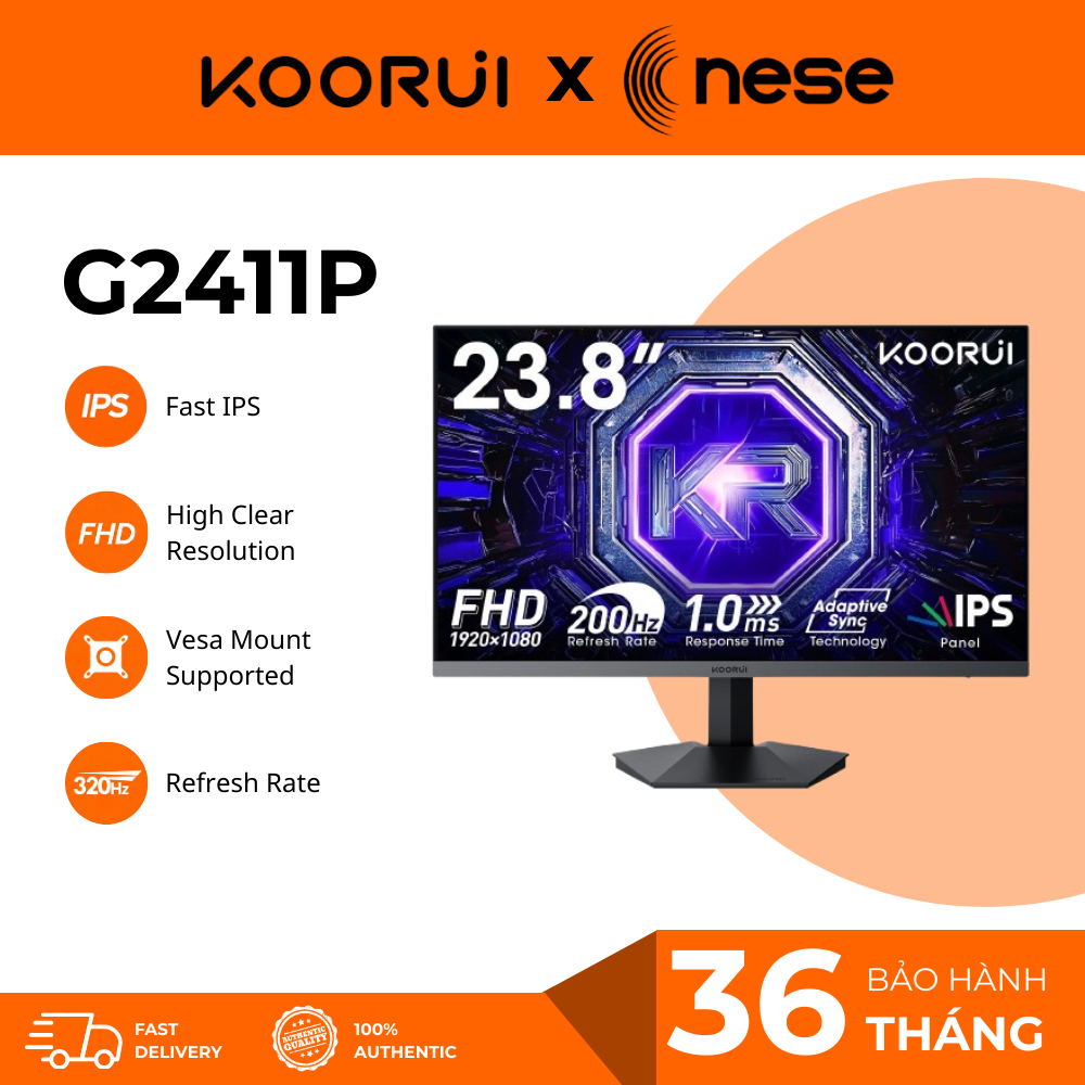 ⭐ Màn Hình Gaming KOORUI G2411P 24" FHD | IPS | 200Hz | 1ms – Siêu Mượt, Giá Siêu Ngon ⭐