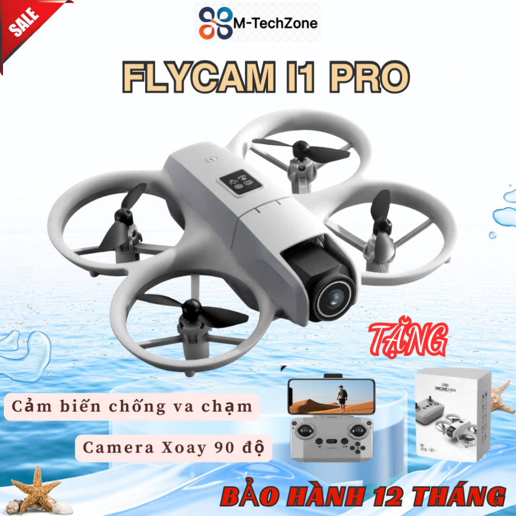 Flycam I1 Pro, Camera HD Có Thế Xoay 180 Độ, Cảm Biến Tránh Né Vật Cản 4 Hướng, Flycam Mini Giá Rẻ