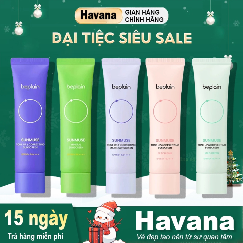 Kem Chống Nắng BEPLAIN SUNMUSE Nâng Tone Vật Lý Lai Hoá Học, Hiệu chỉnh da SPF 50+ PA++++ 50ml