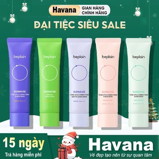  Kem Chống Nắng BEPLAIN SUNMUSE Nâng Tone Vật Lý Lai Hoá Học Hiệu chỉnh da SPF 50+ PA++++ 50ml 
