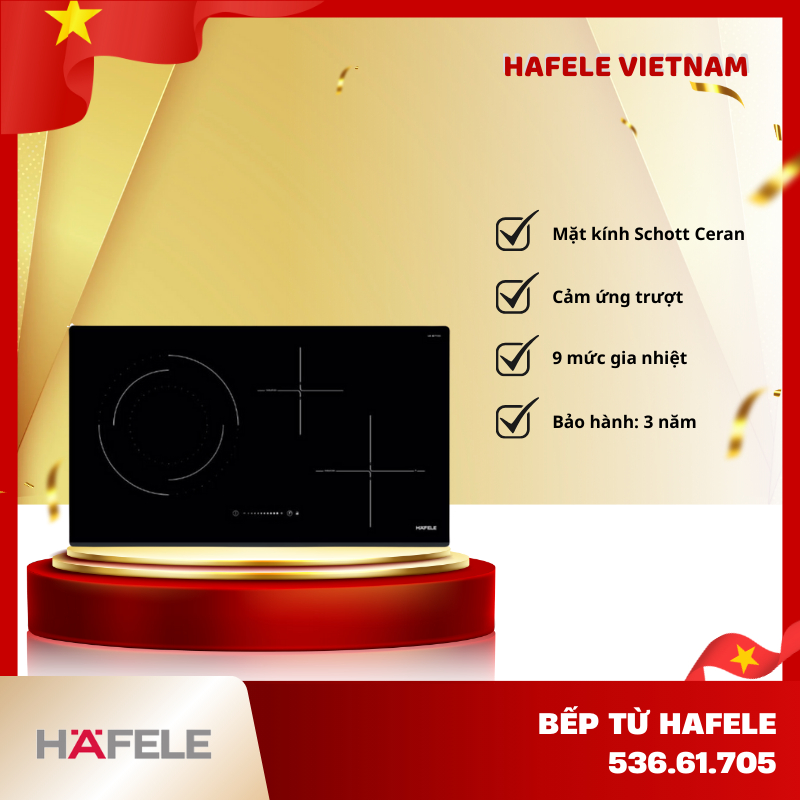 Bếp Từ Kết Hợp Điện 3 Vùng Nấu Hafele HC-M773D 536.61.705 – Kính Schott Ceran – Cảm Ứng Trượt - FEM
