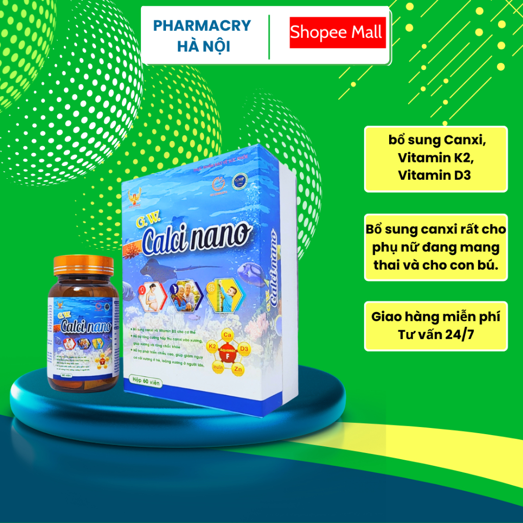 [ CHÍNH HÃNG ] Viên Uống Canxi NaNo, canxi max D3, Vitamin K2 cho trẻ, Người Cao Tuổi, Phụ Nữ Mang T