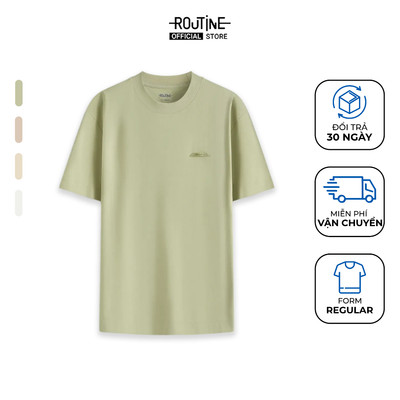 Áo Thun Vải Cotton Nhãn Trang Trí Form Regular - Routine 10S25TSS002