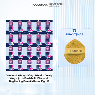  Live - Combo 20 Mặt Nạ Dưỡng Trắng Da Cấp Ẩm Và Ngăn Ngừa Lão Hóa Cho Da Foodaholic 23gx20 
