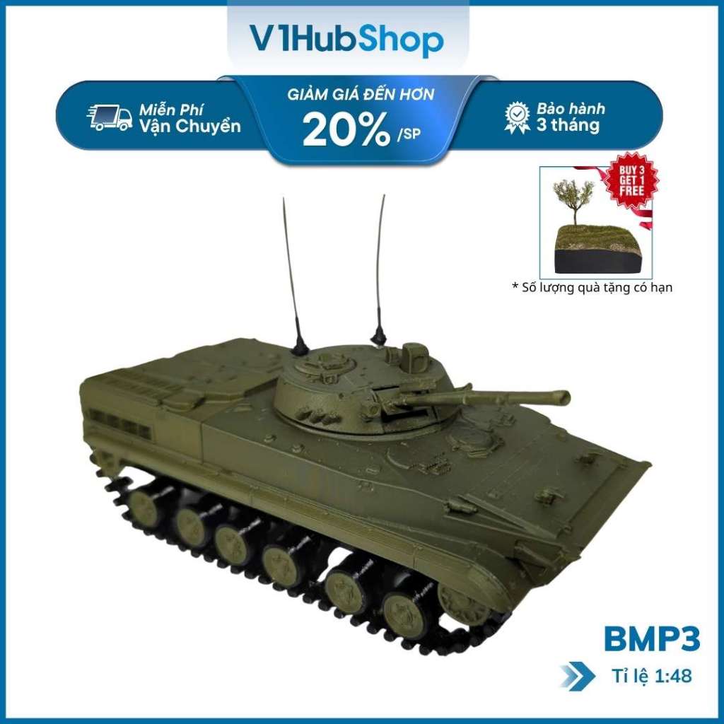 Mô hình xe chiến đấu bộ binh Nga BMP3 | Xe quân sự Nga tỉ lệ 1/48