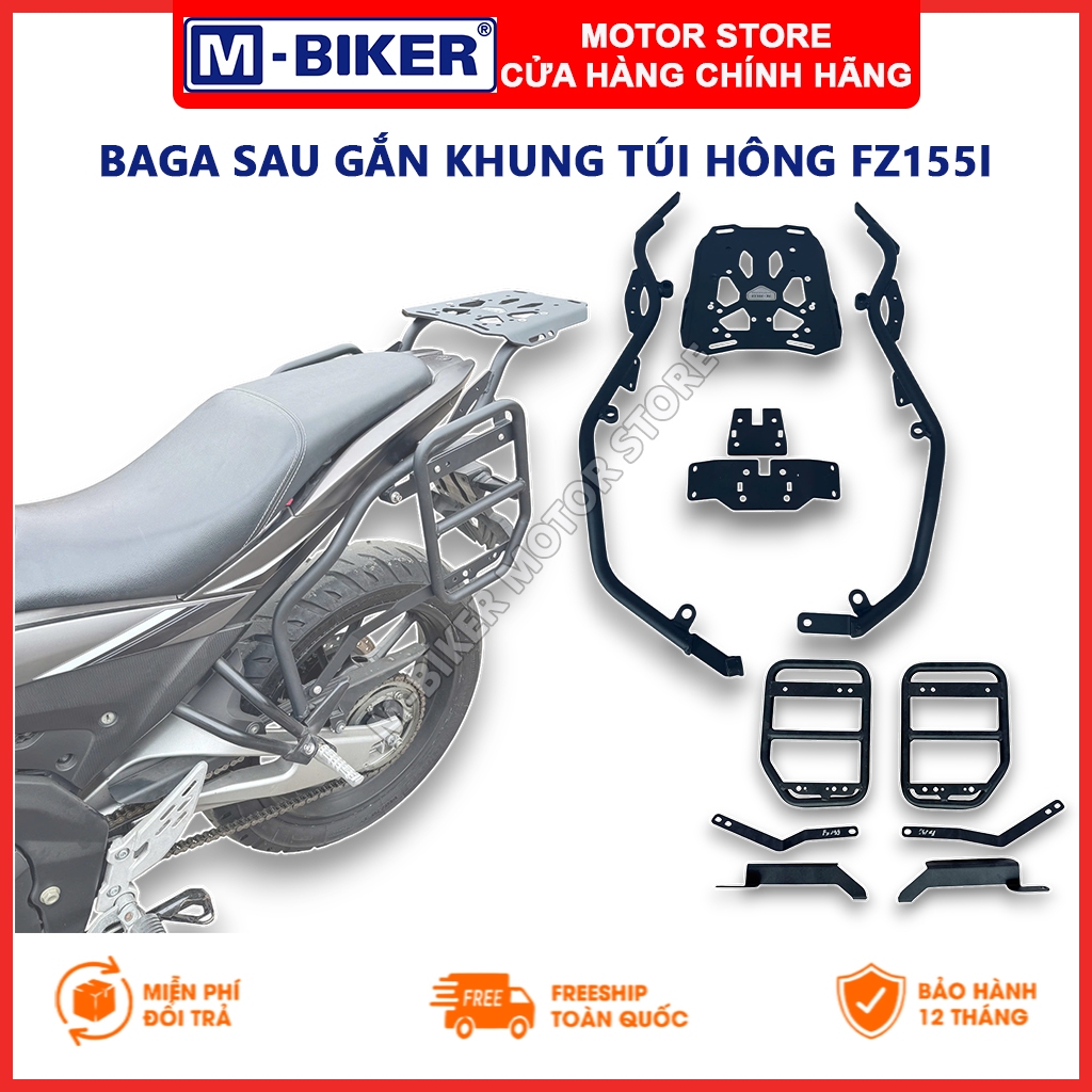 Baga Fz155, Baga sau Fz155, Baga hông Fz155, Baga sau gắn khung đỡ túi hông cho Yamaha Fz155i