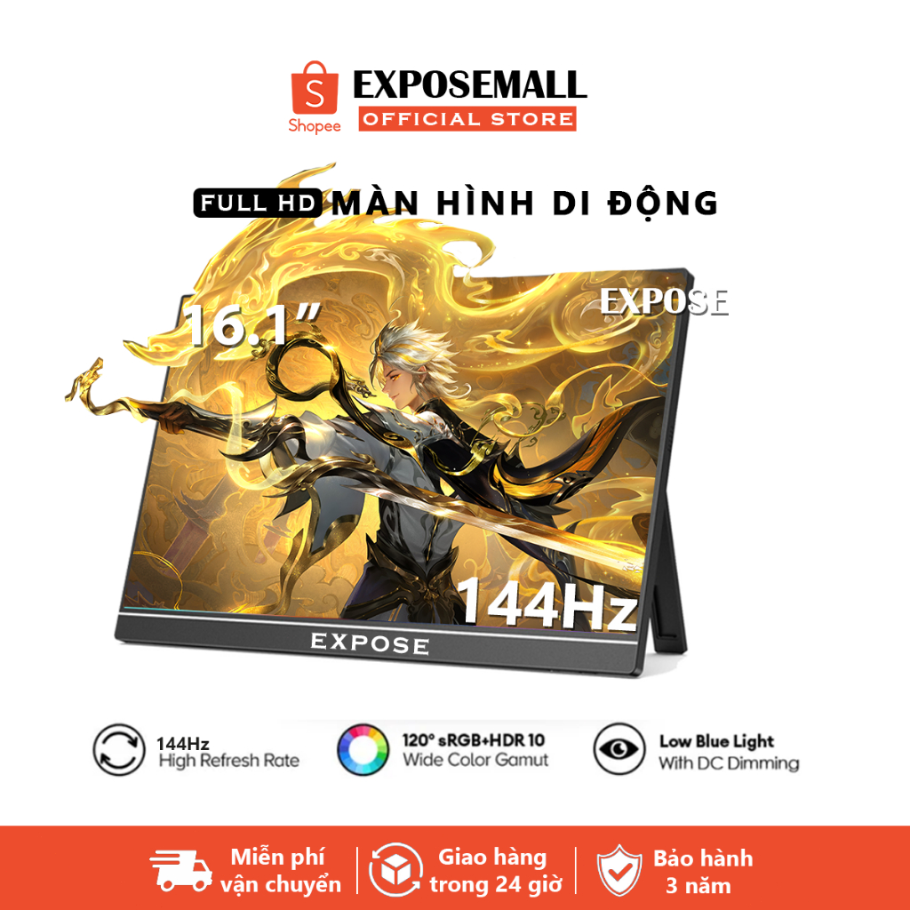 Màn Hình Di Động 15.6 Inch Full HD | Ultra Slim 5mm | IPS 144Hz | Kết Nối HDMI 2.0, USB-C | Hàng Chí