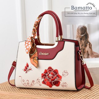 Túi xách nữ thêu hoa dự tiệc,túi xách tặng mẹ sang trọng form vuông size 29cm TC74