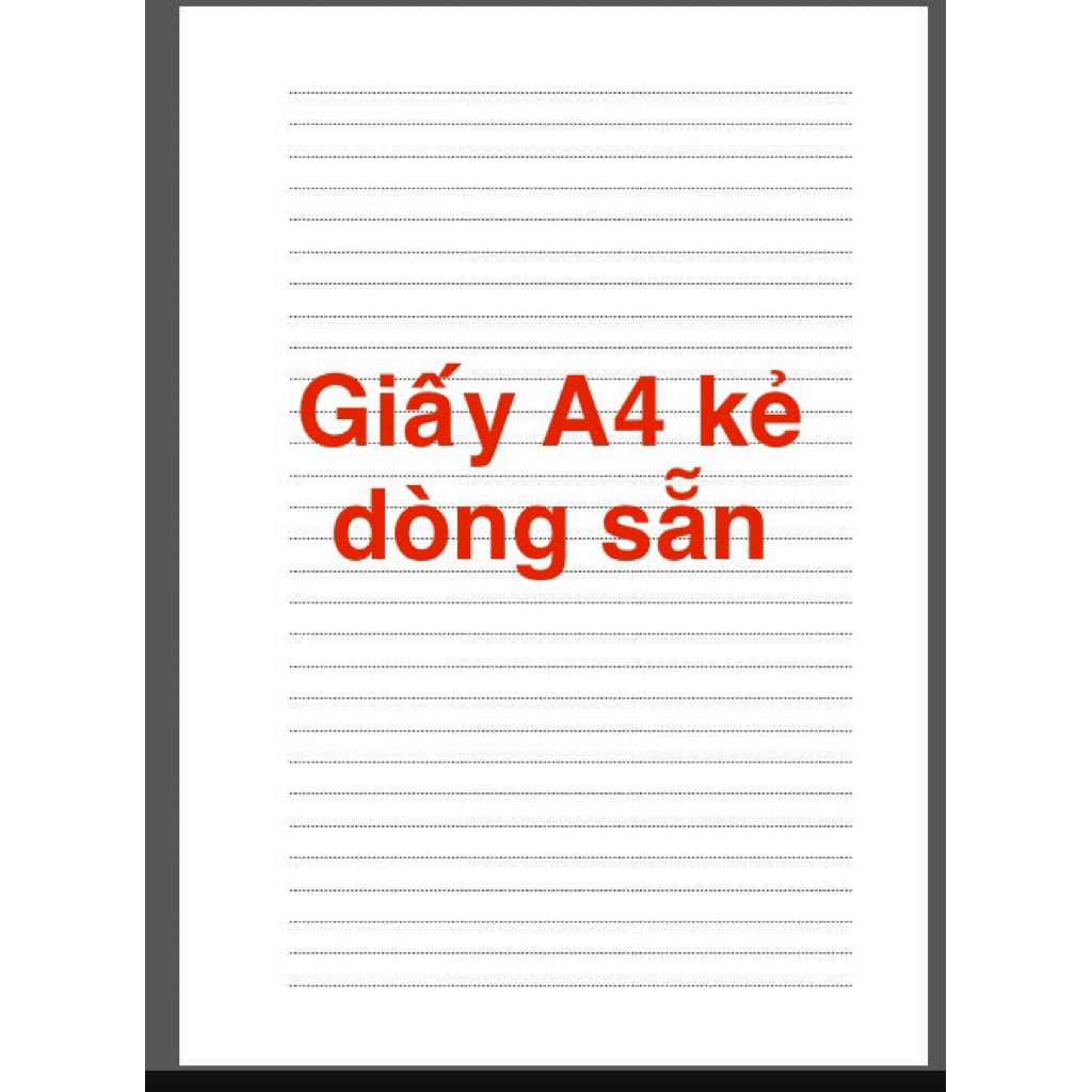 giấy A4 kẻ dòng, giấy giày định lượng 80gsm (2 mặt đều kẻ dòng)