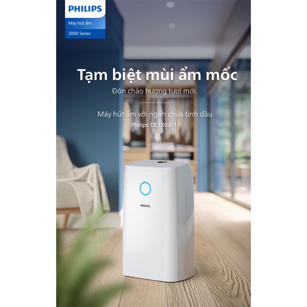 Máy hút ẩm Philips 34.3L DE3306/11 - Bảo hành chính hãng 24 tháng