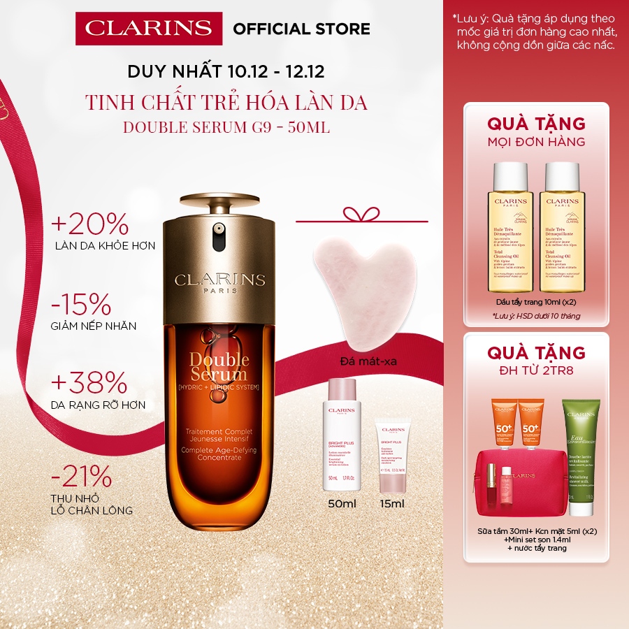 Tinh chất chống lão hóa toàn diện Clarins Double Serum G9 [Hydric+Lipidic System] 50ml