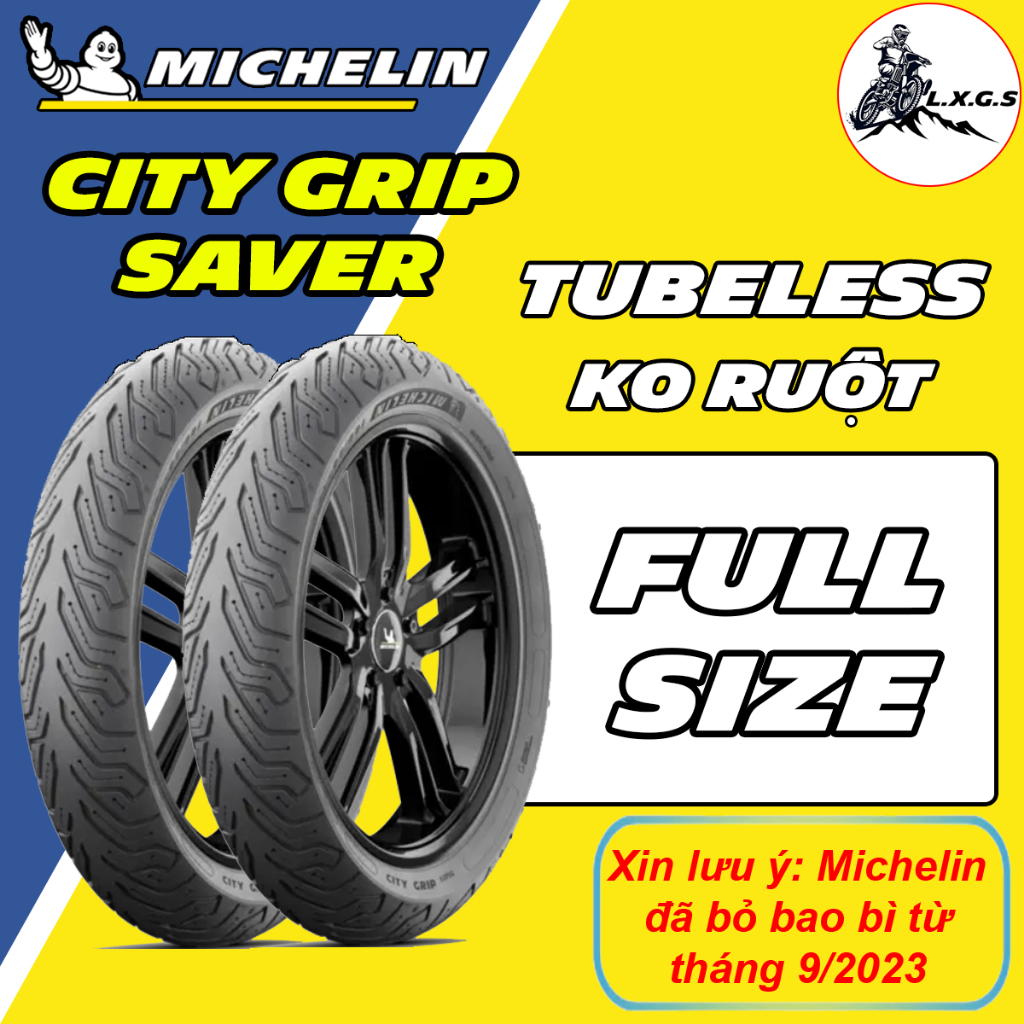 (CITY GRIP SAVER FULL SIZE) Vỏ lốp xe Michelin City Grip Saver cho Xe điện, Vespa, LEAD, CUXI, DIO..