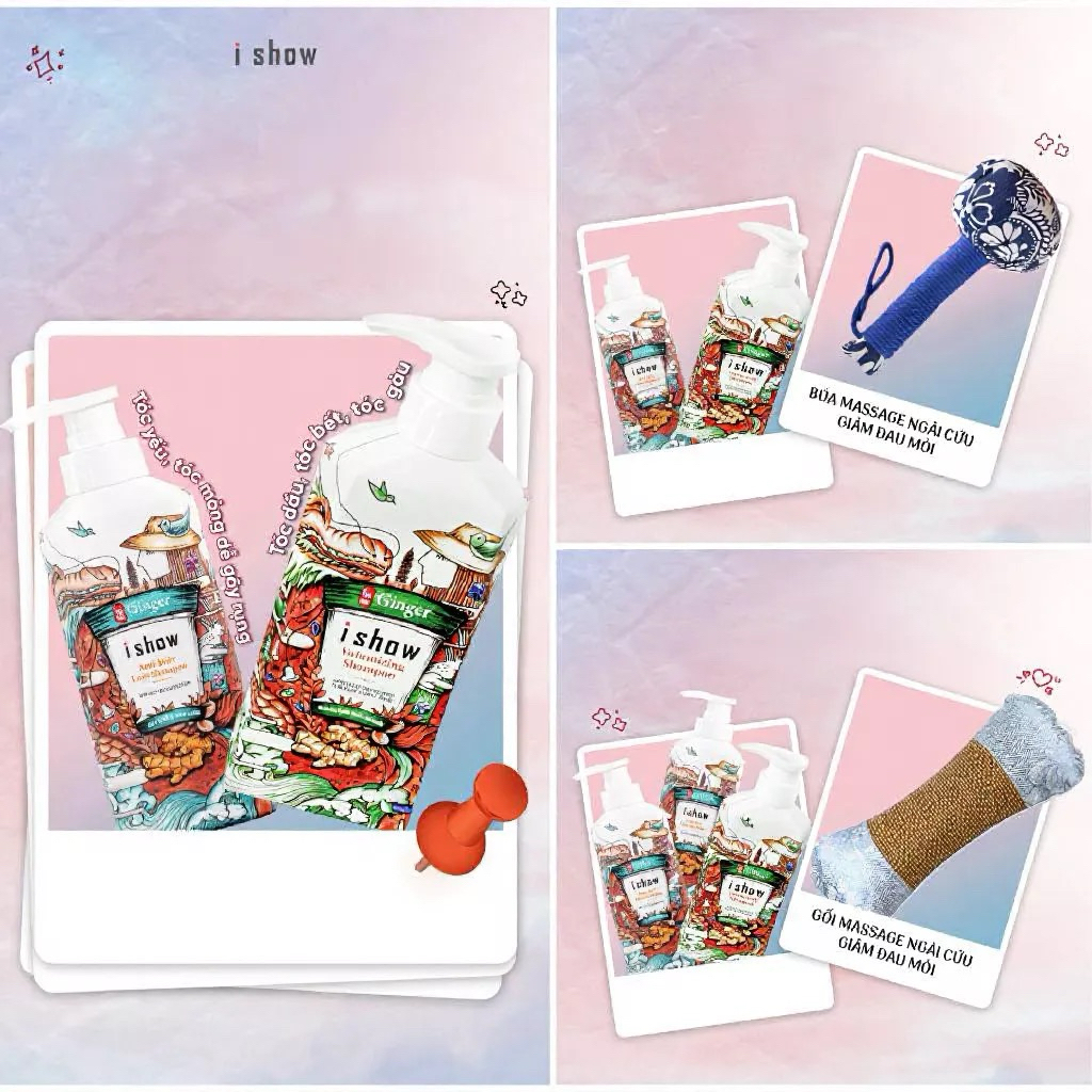 Dầu gội ISHOW gừng mọc tóc like new 330ml