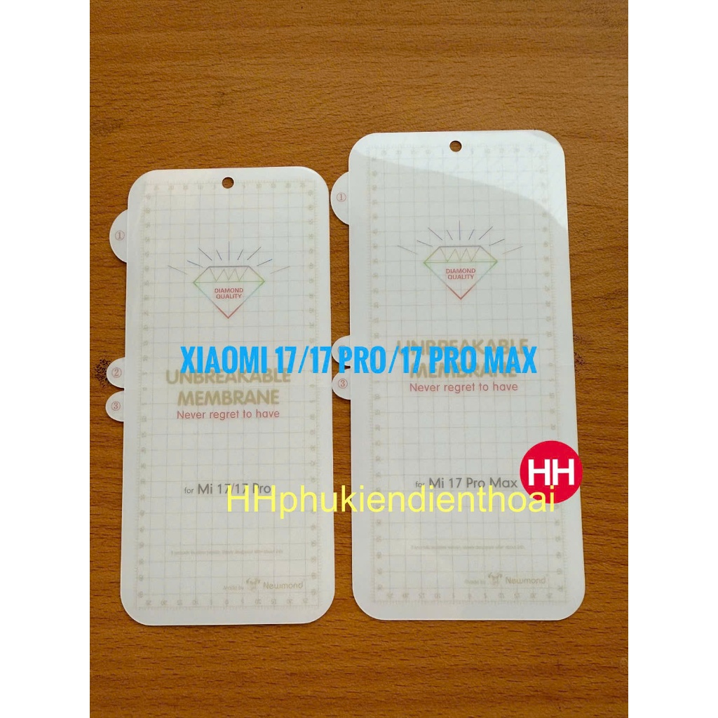 Dán dẻo PPF mặt trước Xiaomi 17 Pro Max, Xiaomi 17 Pro , Xiaomi 17 trong suốt