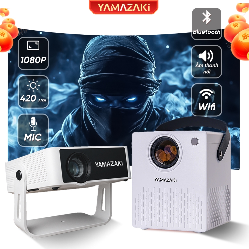 Máy chiếu thông minh T9, T9 PRO, T9 Ultra YAMAZAKi kết nối wifi, bluetooth, kết nối điện thoại