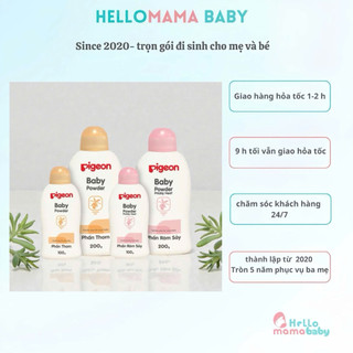 Phấn Pigeon 100 GR (phấn rơm, phấn rơm sảy)- bảo vệ làn da nhạy cảm khỏi những triệu chứng như ngứa, rơm sảy-Hellomama*