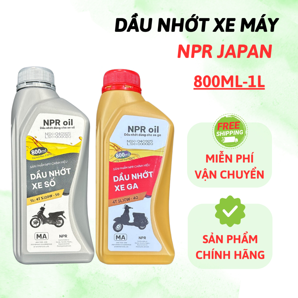 Nhớt xe máy - Nhớt xe tay ga, xe số - Dầu nhớt xe máy chính hãng NPR JAPAN