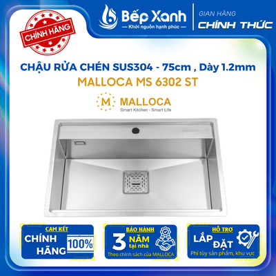 [FREESHIP HCM] Chậu rửa chén Malloca MS 6302 ST /  MS 7645 LINEN - Inox 304 - Bảo Hành 3 Năm