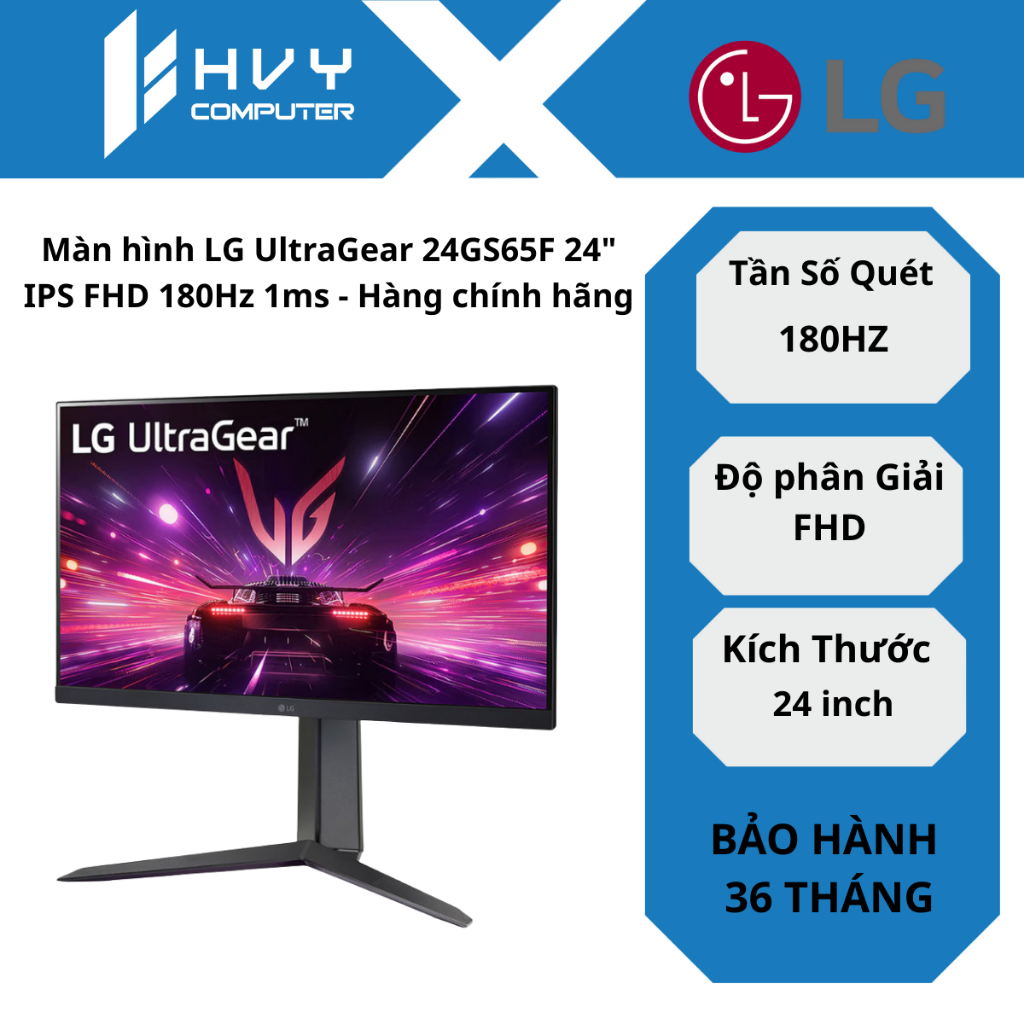 Màn hình LG UltraGear 24GS65F 24" IPS FHD 180Hz 1ms - Hàng chính hãng
