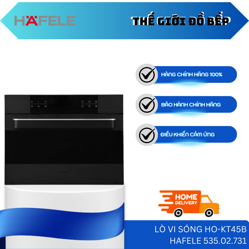 Lò Vi Sóng Kết Hợp Nướng Âm Tủ Hafele HO-KT45B, Dung Tích 44L, Màu Đen