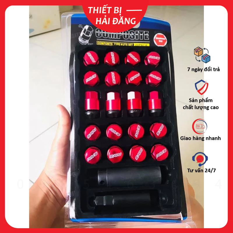 Bộ 20 Con Ốc Rays, Ốc Màu Mâm Ô tô