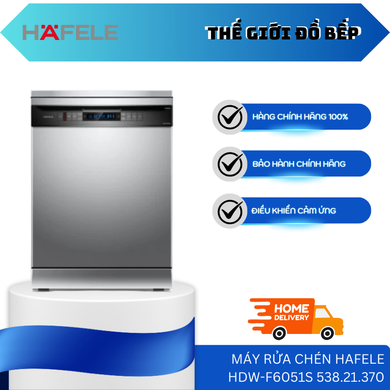 Máy Rửa Chén Độc Lập Hafele HDW-F6051S 538.21.370 – 8 Chương Trình Rửa – Sức Chứa Lớn – TGB