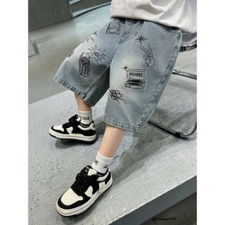 [M3802]  Quần Jean ngố in  phong cách han quoc cá tính Cho Bé Trai 14-57KG