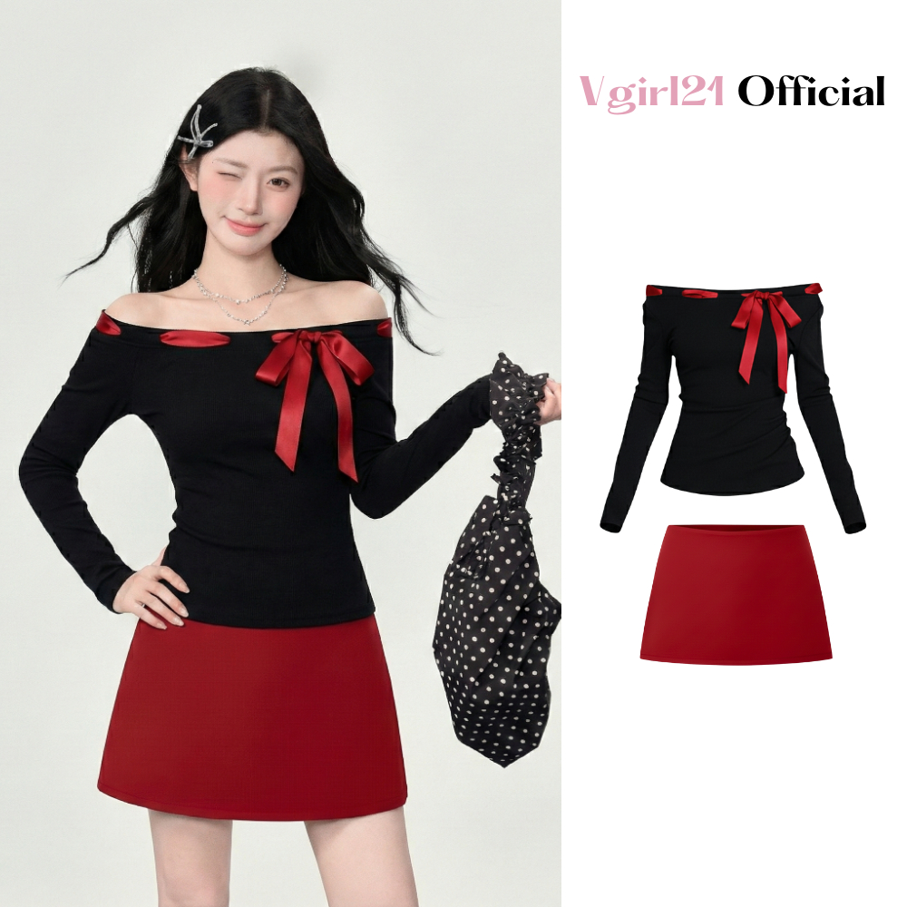 [Deal Mở Bán] - KILA TOP - Áo Nữ Tay Dài Vgirl Bẹt Vai Kèm Dây Hoạ Tiết Chấm Bi Freesize Dễ Phối Đồ Douyin | BigBuy360 - bigbuy360.vn