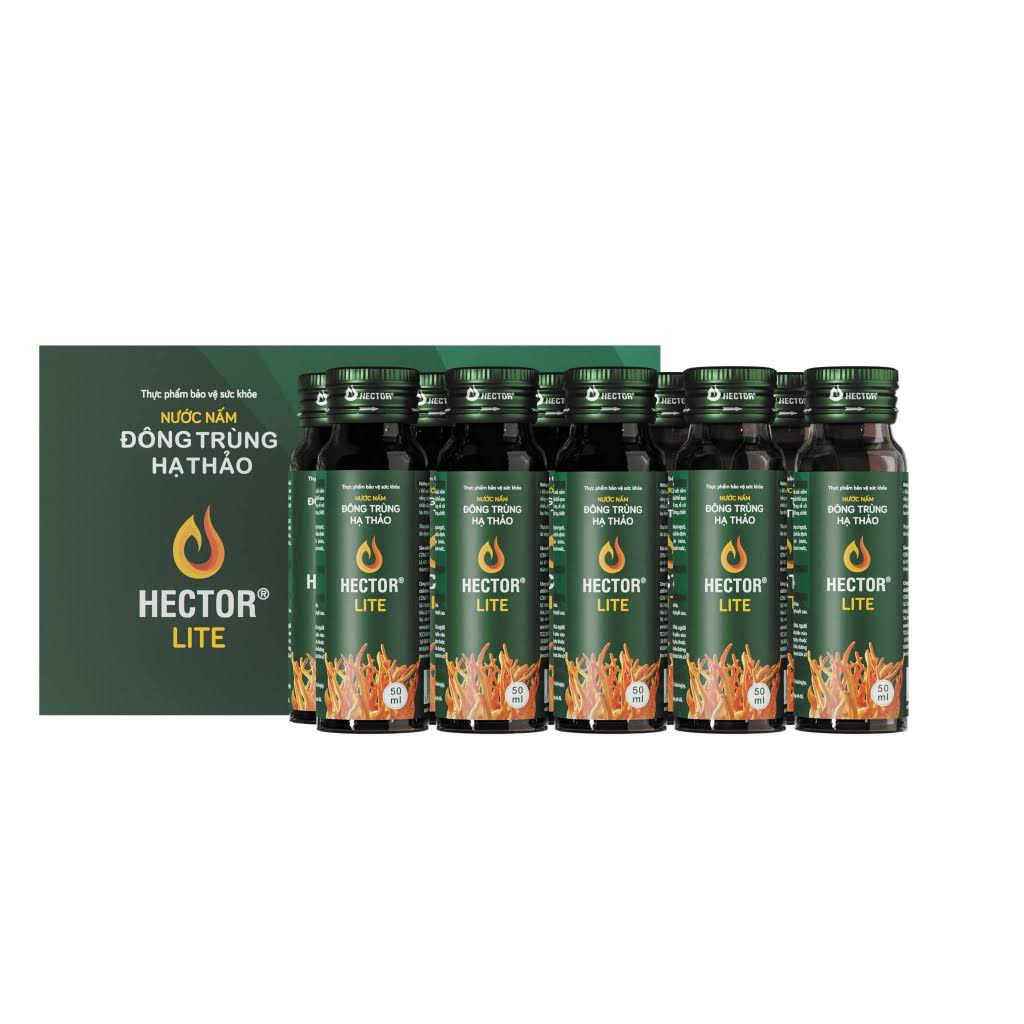 Nước Nấm Đông Trùng Hạ Thảo Hector Lite (Hộp 10 chai)