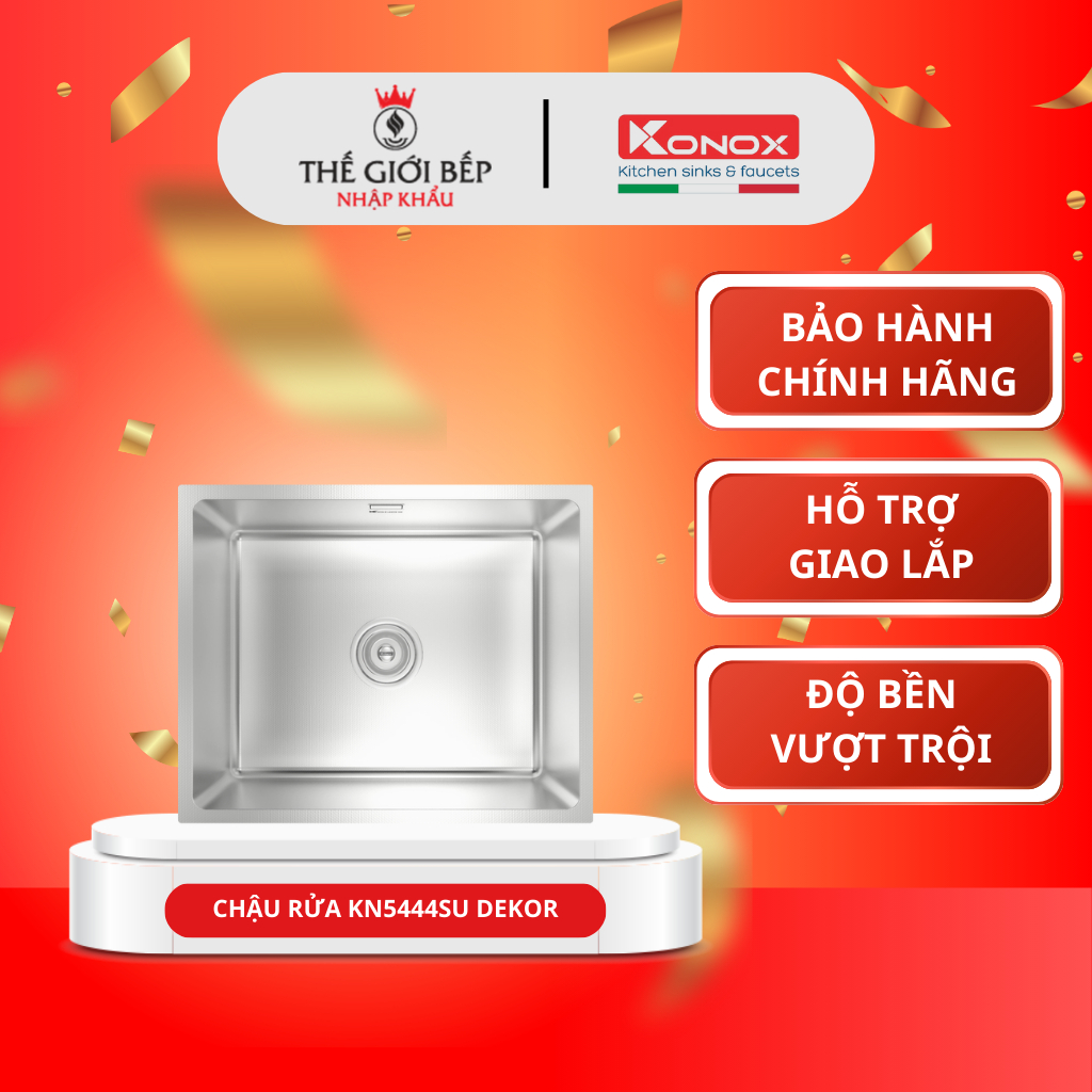 Chậu Rửa Chén Konox Dekor KN5444SU – Bền Đẹp, Dễ Lắp Đặt, Cách Âm Tốt