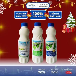 [Hoả tốc HN] Combo 2 chai sữa thanh trùng (chai 880ml), sữa Mộc Châu giàu dinh dưỡng - Thơm vị nguyên bản
