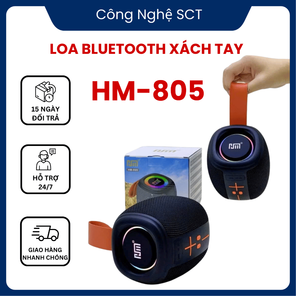 LOA BLUETOOTH HM-805 ÂM THANH LỚN, BASS CĂNG NGHE NHẠC CỰC ĐÃ 5H