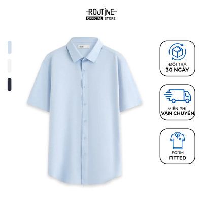 Áo Sơ Mi Tay Ngắn Nam Coffee Form Fitted - Routine 10S25SHS011
