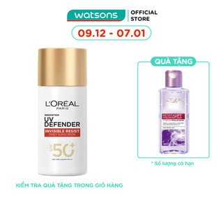  Sữa Chống Nắng Phổ Rộng L’Oreal Paris UV Defender Invisible Resist Fluid SPF 50+ PA++++ 50ml 
