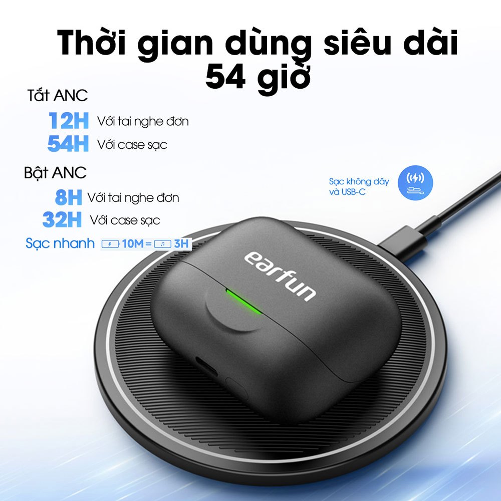 Tai Nghe Bluetooth Earfun Air Pro 4+ Plus - Chống Ồn ANC 50dB, Hi-Res Audio, LDAC, Pin 52H, Bluetooth 5.4, aptX - Bảo Hà | BigBuy360 - bigbuy360.vn